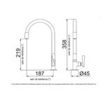 Torneira Lorenzetti 1177 BM R27 Gourmet Tubo Flexível De Metal Vermelha