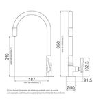 Torneira Lorenzetti 1177 BM B27 Gourmet Tubo Flexível De Metal Preta