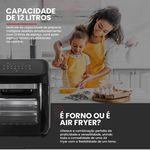 Fritadeira Sem Oleo Forno Digital 12L 1800W Preto 127V Agratto