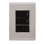 INTERRUPTOR 2T SIMPLES + TOMADA 10A LIZ FENDI COM GRAFITE TRAMONTINA