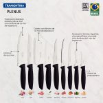 Jogo de Facas Plenus 9 Peças com Lâminas em Aço Inox