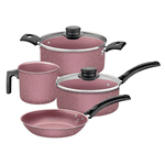 JOGO DE PANELAS 4 PEÇAS LINZ ROSA TRAMONTINA