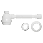 Sifão Pia Cozinha Com Copo E Canopla Branco Completo Blukit