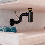 SIFAO DE COPO TUBO SANFONADO 55CM LAVATORIO PRETO BLUKIT