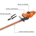 Aparador de Cerca Viva 18" 420W com Tesoura de Poda 127V Black+Decker