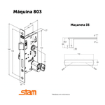 Fechadura Externa 803/35 Roseta Quadrada oxidado Stam