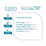 Autotransformador Blindado Tripolar Indusat De 1500va 975w