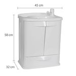 Gabinete Com Lavatório Banheiro PVC 45x58 Branco - Astra