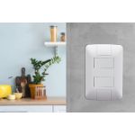 Interruptor Duplo Paralelo 4x2 6a 250v Aria - Tramontina Cor Branco
