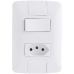 Interruptor Paralelo Com Tomada 20a 4x2 6a 250v Aria - Tramontina Cor Branco