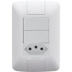 Interruptor Duplo Com Tomada 4x2 20a 250v Aria - Tramontina Cor Branco