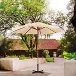 Ombrelone Guarda Sol Madeira 2,4m Bege Mor