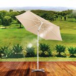 Ombrelone Guarda Sol Com Manivela 2,4m Bege Mor