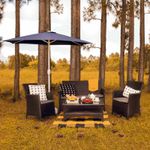 Ombrelone Guarda Sol Com Manivela 2,4m Azul Mor