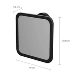 Espelho Astra Articulado Para Banheiro Com Adesivo Preto Fosco