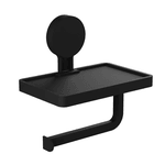 Papeleira com Adesivo e Suporte Astra Preto Fosco