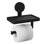 Papeleira com Adesivo e Suporte Astra Preto Fosco