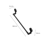 Porta Toalha 60cm com Adesivo Astra Preto Fosco