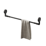 Porta Toalha 60cm com Adesivo Astra Preto Fosco