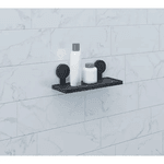 Prateleira Suporte Banheiro Multiuso 30Cm Adesivo Astra Preto Fosco