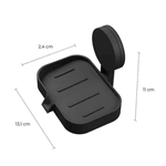 Saboneteira Banheiro Com Adesivo Astra Preto Fosco