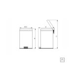 Lixeira Brasil Plus Fechamento Suave 20L Tramontina Inox