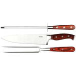 Conjunto De Facas Para Churrasco 8 Aço Inox Madeira Mor