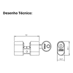 Cilindro Miolo Cromado + Parafuso 2 Chaves Stam 803/804/1081