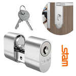 Cilindro Miolo Cromado + Parafuso 2 Chaves Stam 803/804/1081