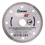 Disco De Corte Diamantado Chanfro 115mm Turbo Cortag 45º 