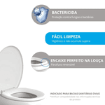 Assento Vaso Sanitário Oval Universal Soft Astra Cor Cinza 