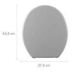 Assento Vaso Sanitário Oval Universal Soft Astra Cor Cinza 