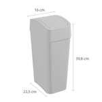 Lixeira Cesto De Lixo Banheiro Cozinha Tampa Basculante 8 Litros Branco Astra