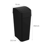 Lixeira Cesto De Lixo Banheiro Cozinha Tampa Basculante 8 Litros Preto Astra