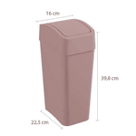 Lixeira Cesto De Lixo Banheiro Cozinha Tampa Basculante 8 Litros Rosê Astra