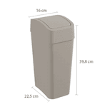 Lixeira Cesto De Lixo Banheiro Cozinha Tampa Basculante 8 Litros Argila Astra