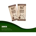 Kit 200 unidades De Açucar Mascavo Premium Sache 5 gramas Natural Organico