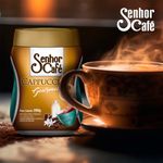  Kit 6 Potes De Cappuccino Senhor Café GOURMET Premium Tradicional De 200g Pó Soluvel Em Agua e Leite