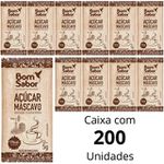 Kit 200 unidades De Açucar Mascavo Premium Sache 5 gramas Natural Organico