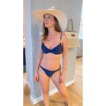 Top Meia Taça com detalhes Navy