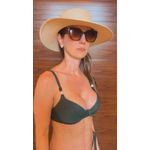 Top Meia Taça com alça com detalhes Botânico