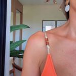 Top Cortininha detalhes Laranja Textura