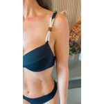 Top Meia Taça com detalhes Preto Textura
