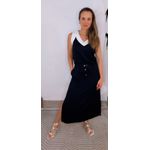 Conjunto Ana Bicolor Preto e Off White