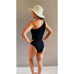Maiô/Body Ombro Só - Preto Textura