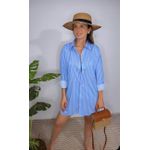 Chemise Listrada Azul e branca