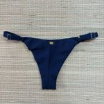 Tanga Fio em Dobra Com Regulagem Marinho Textura