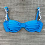 Top Meia Taça Verona Azul Turquesa Textura