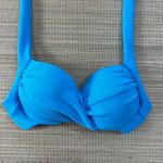 Top Meia Taça Azul Turquesa Textura
