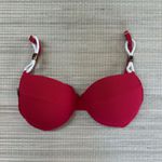 Top Meia Taça com detalhes Vermelho Textura